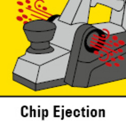 Chip ejection to the left or right as desired