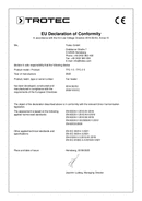 Declaration of conformity fan heater TFC 1 E / TFC 2 E (INT)