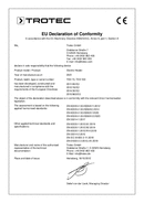 Declaration of conformity for electrical fan heaters TEH 70 / TEH 100 (EN)