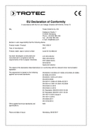 Declaration of conformity for stationary air handling unit PAC 2300 X (INT)