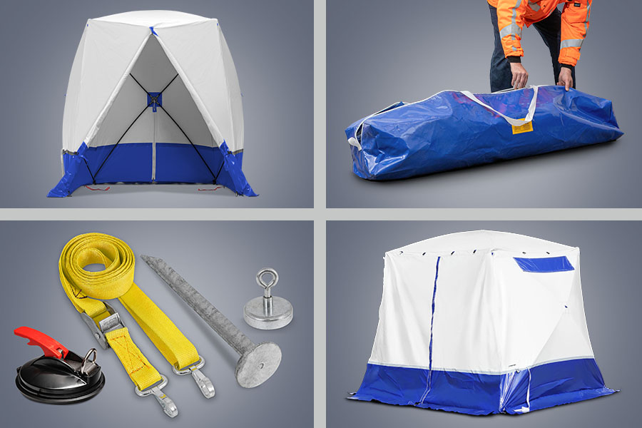 Flat-roofed construction tent 210 K