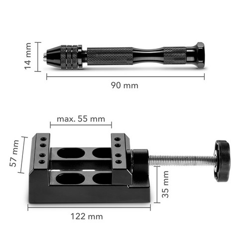 Hand drill set – dimensions