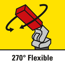 Lamp head can be rotated by 270°