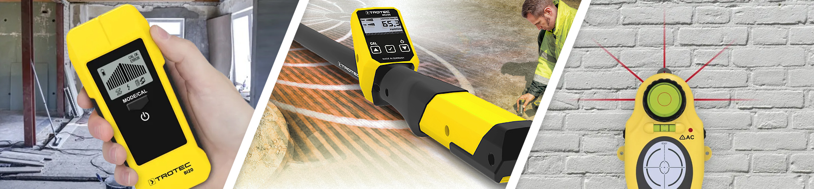 Measuring devices from Trotec for cable and route detection and localisation