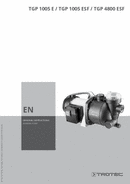 Operating manual garden pump TGP 1005 E / TGP 1005 ESF / TGP 4800 ESF (EN)