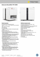 Product fiche for desiccant dehumidifier TTR 12000 (EN)