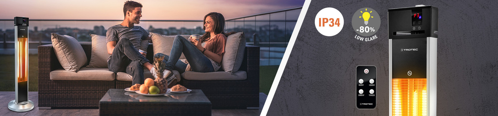 Radiant patio heater IRS 2000 E