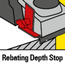 Rebating depth stop included in the scope of delivery