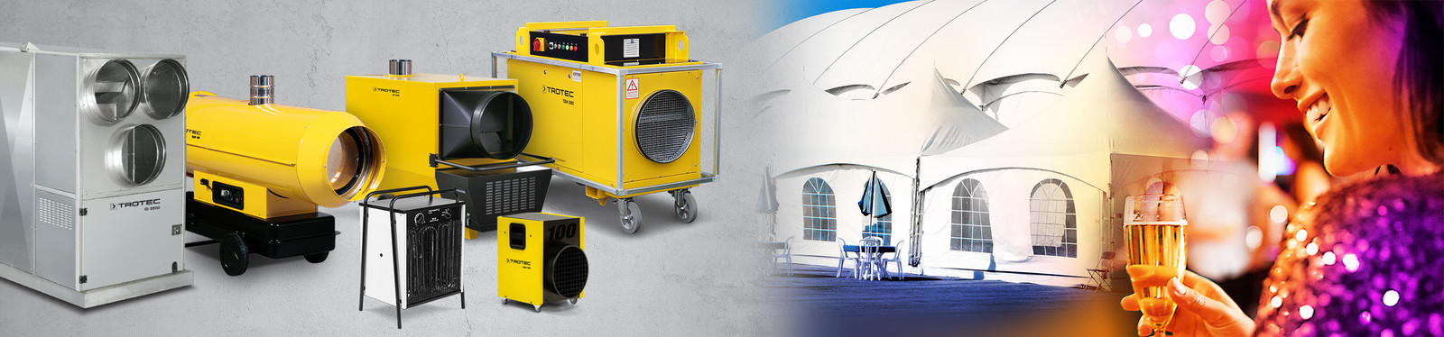 Solutions for tent and event heating applications