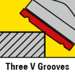 Three integrated V-grooves