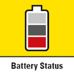 Three-stage battery status indicator